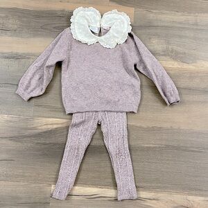 Zara Matching Sweater Bib Set